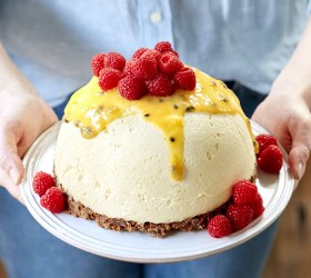 Vanilla, Passionfruit and Raspberry Cheesecake